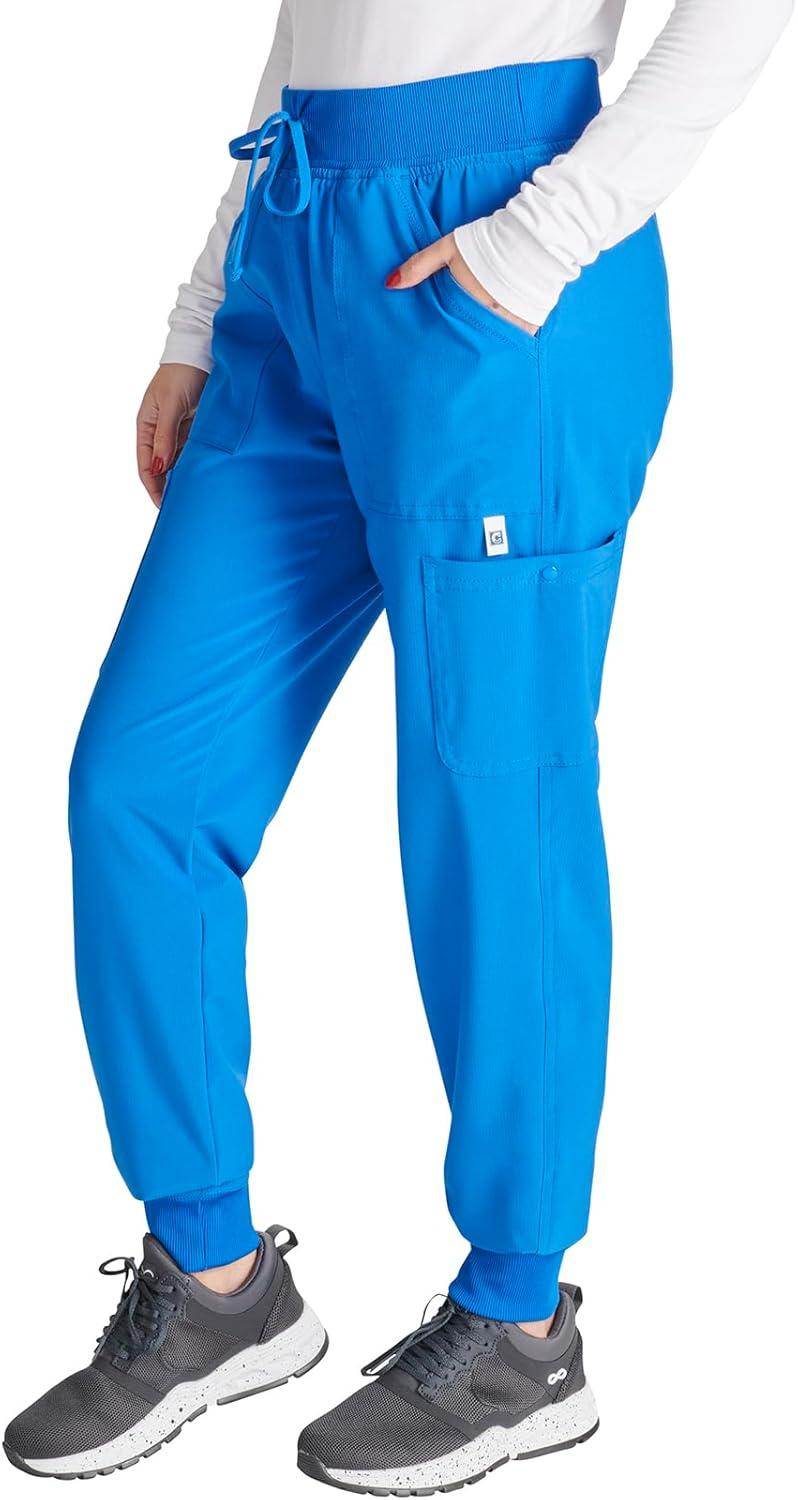 imageCherokee Womens Scrub Jogger Pants Natural Rise with 4 Pockets and Drawstring Waistband CK249ARoyal