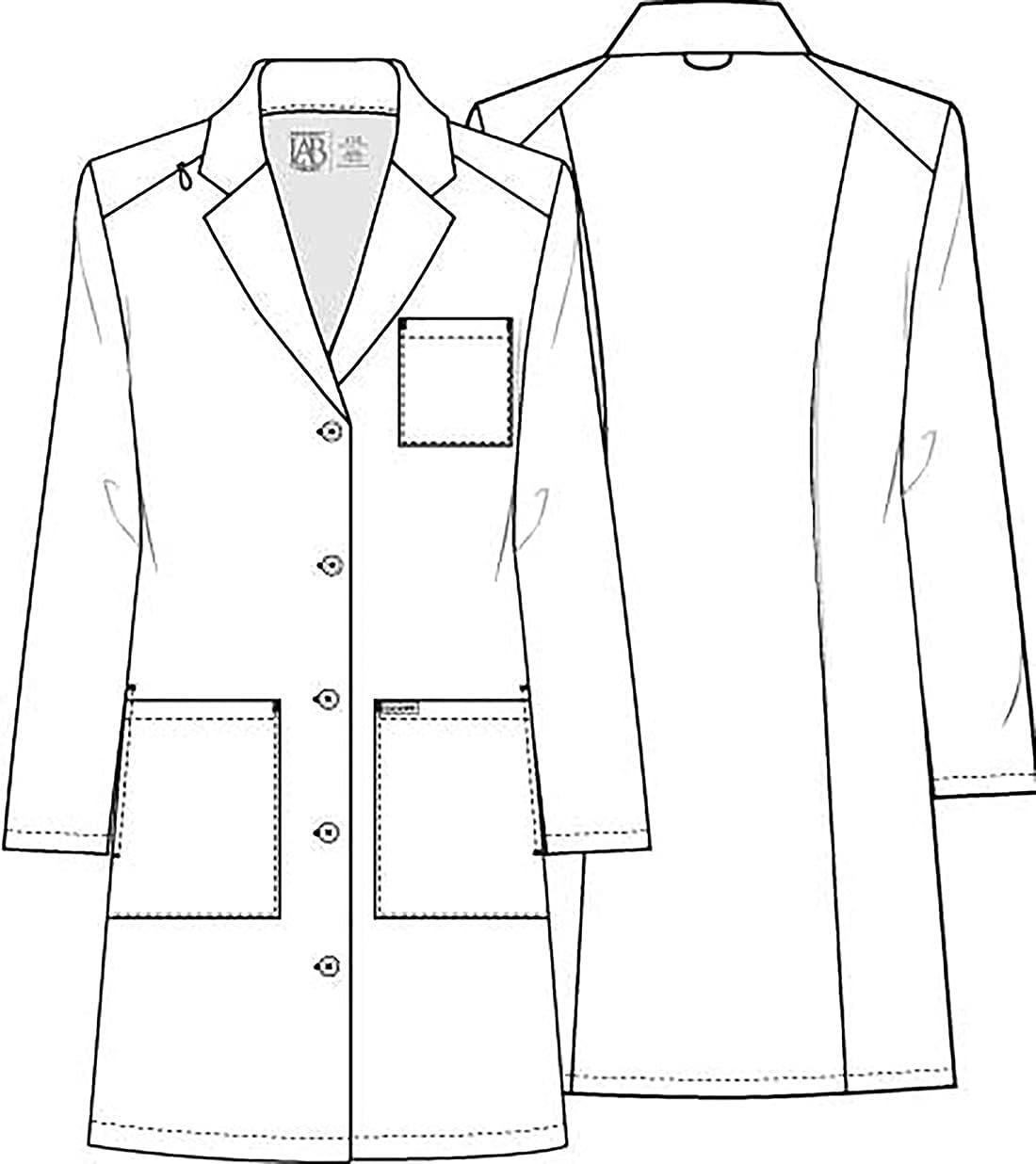 imageCherokee Womens Scrub Lab Coat with Button Up Front 3 Pockets Modern Classic fit and Mechanical Stretch Fabric CK421White