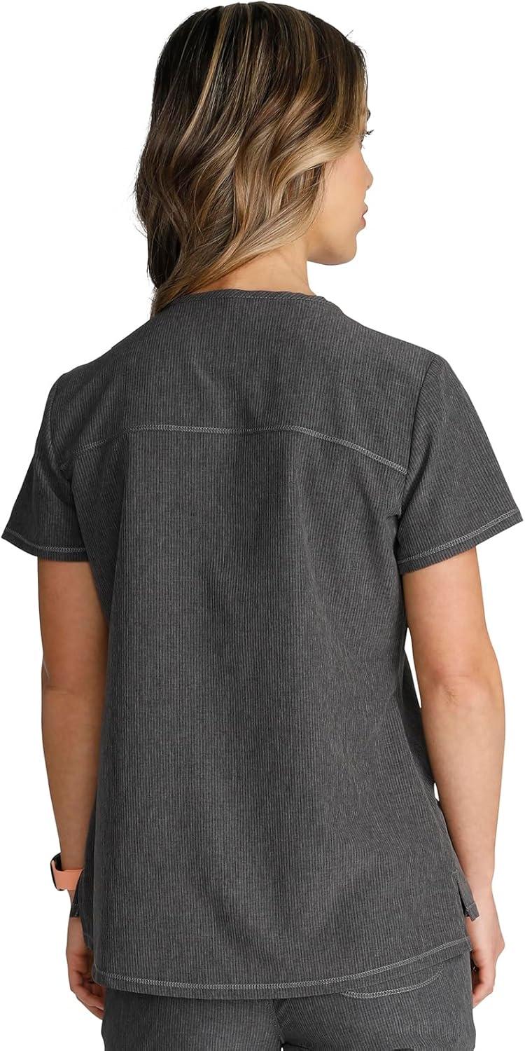 imageCherokee Womens Scrub Top Tuckable Contemporary Fit with 1 Pocket CK748APewter