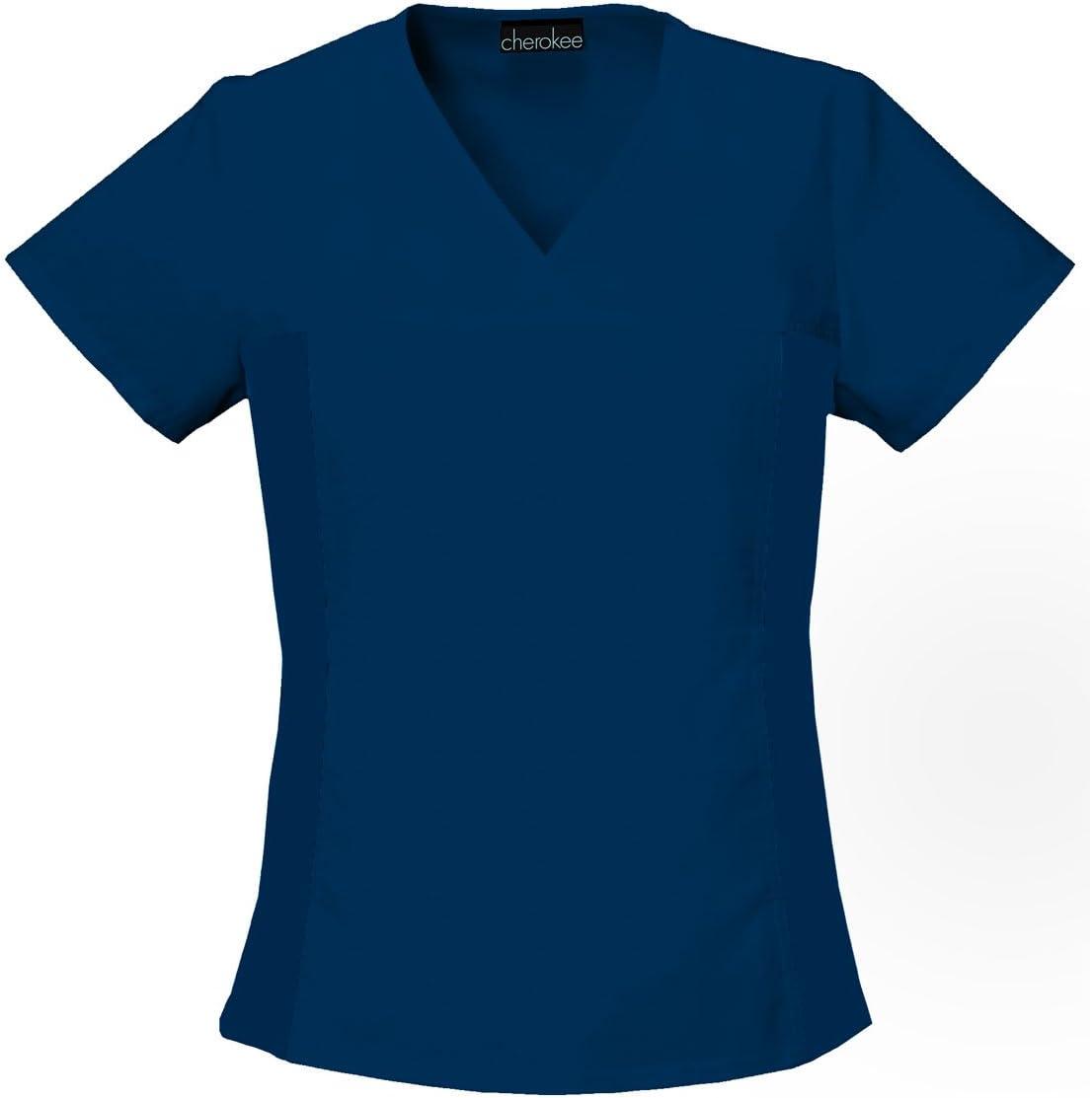 imageCherokee Womens V Neck Scrubs ShirtNavy