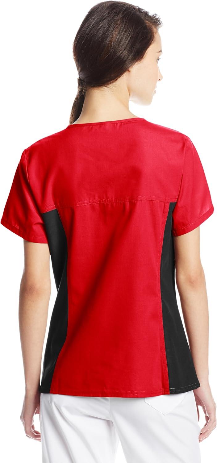 imageCherokee Womens V Neck Scrubs ShirtRed