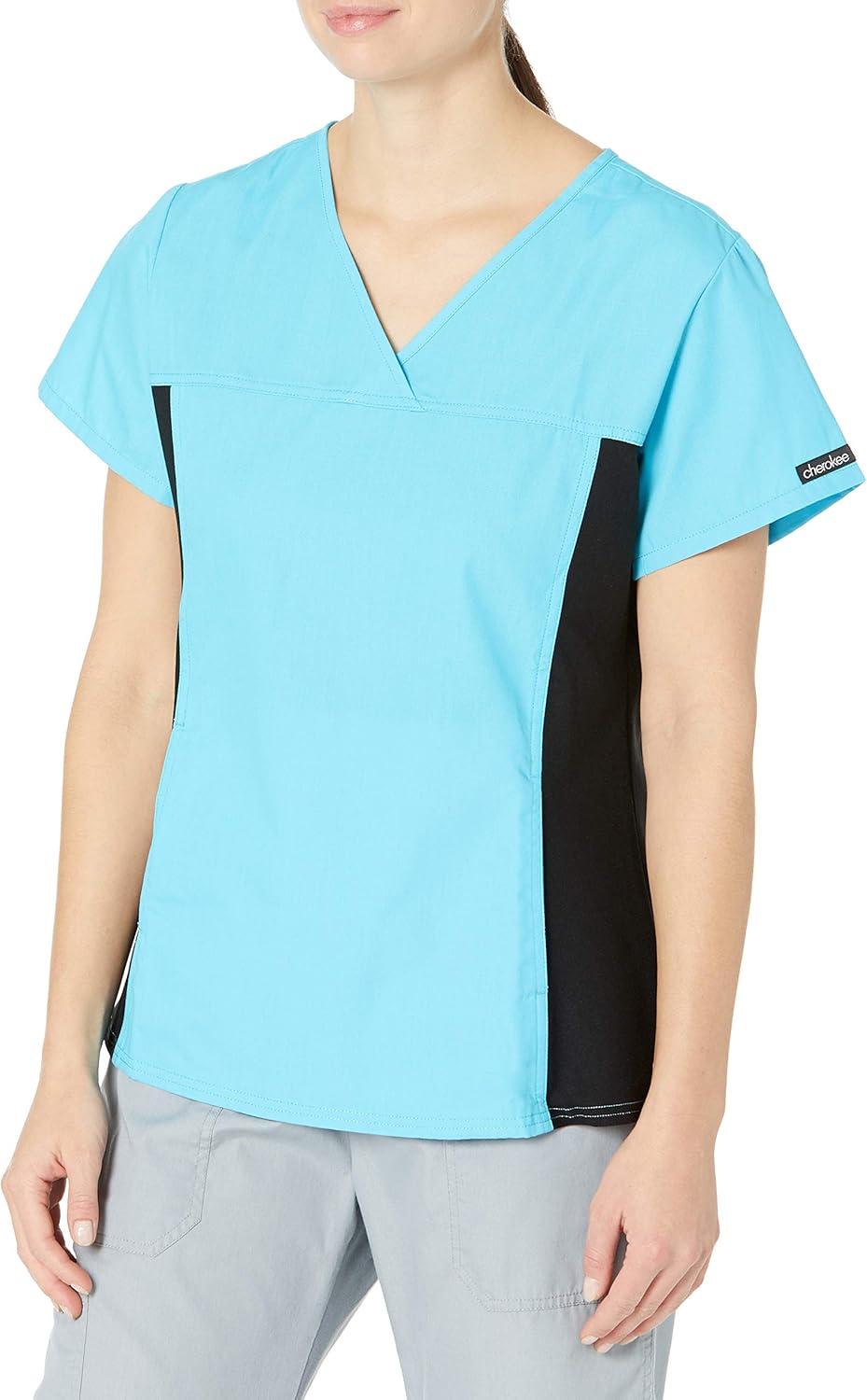 imageCherokee Womens V Neck Scrubs ShirtTurquoise