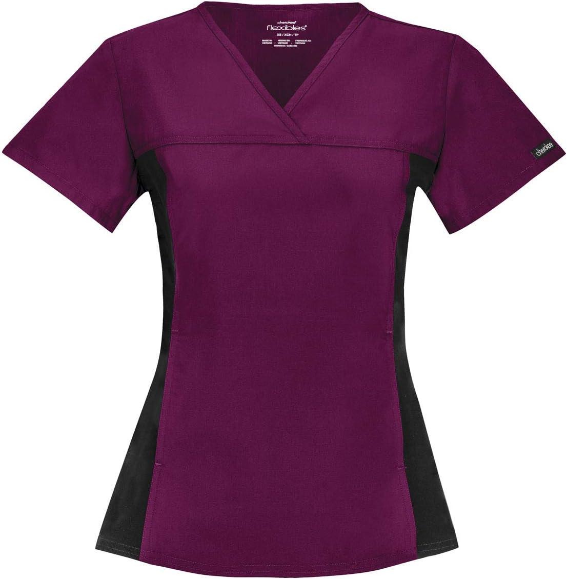 imageCherokee Womens V Neck Scrubs ShirtWine