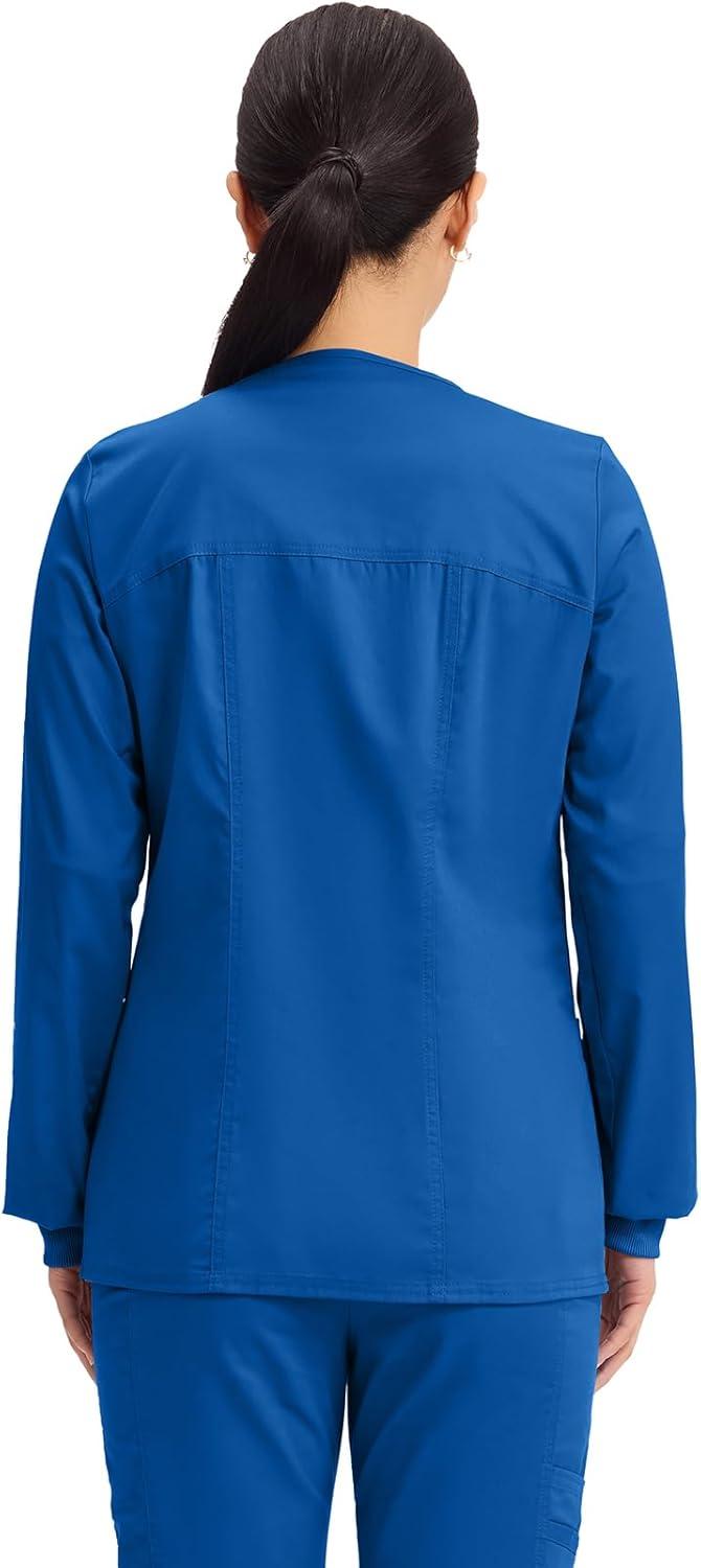 imageCherokee Zip Front Scrub Jackets for Women 3 Pockets 2Way Stretch Soft BreathableBrushed Twill 4315Royal
