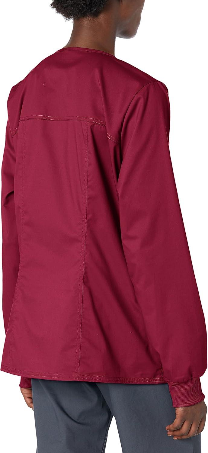 imageCherokee Zip Front Scrub Jackets for Women 3 Pockets 2Way Stretch Soft BreathableBrushed Twill 4315Wine