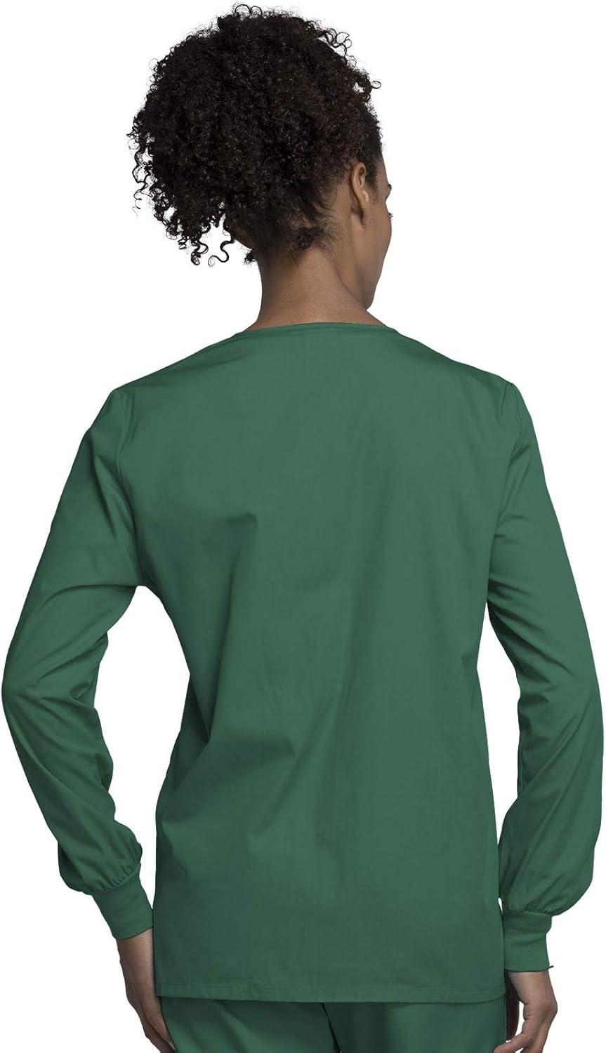 imageCherokee scrubs jacket for women Snap Front WarmUp Jacket with 3 Pockets and Easy Care 4350Hunter
