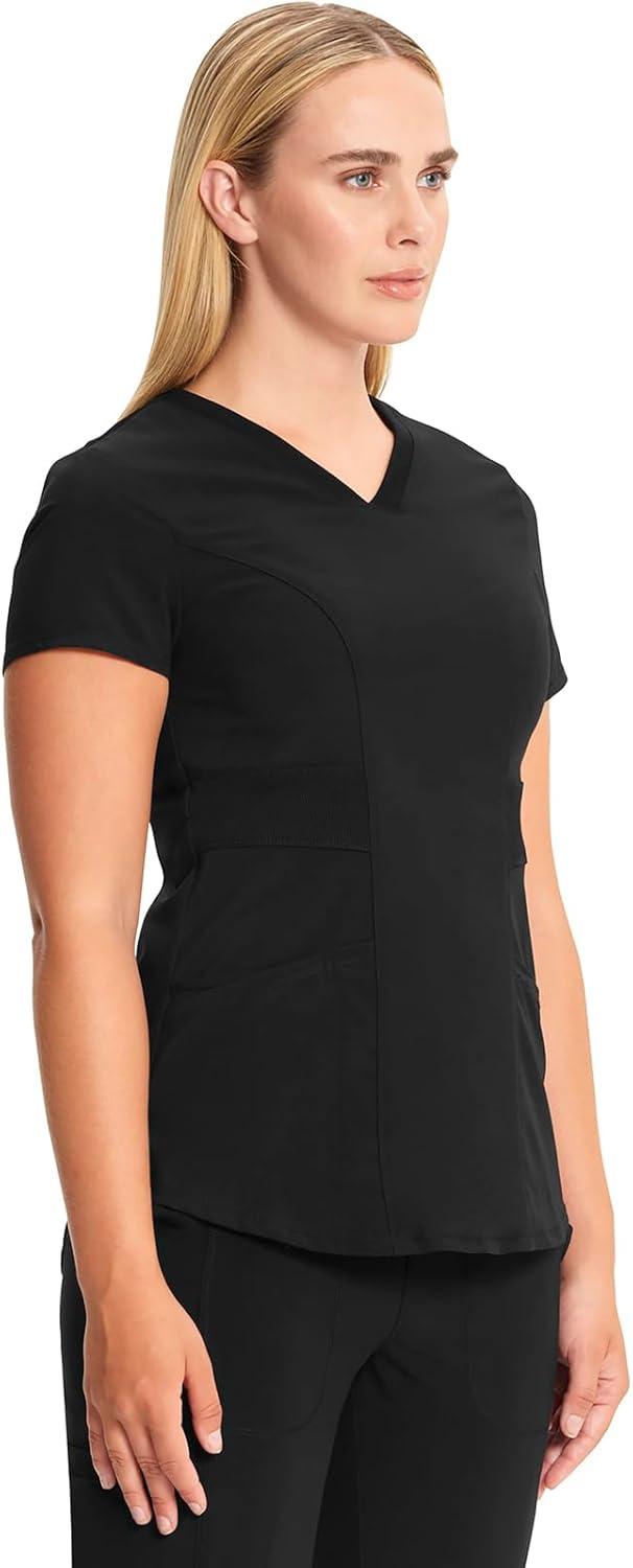 imageInfinity Cherokee VNeck Womens Nurse Scrub Top 4Way Stretch Superior Performance and Comfort CK623ABlack