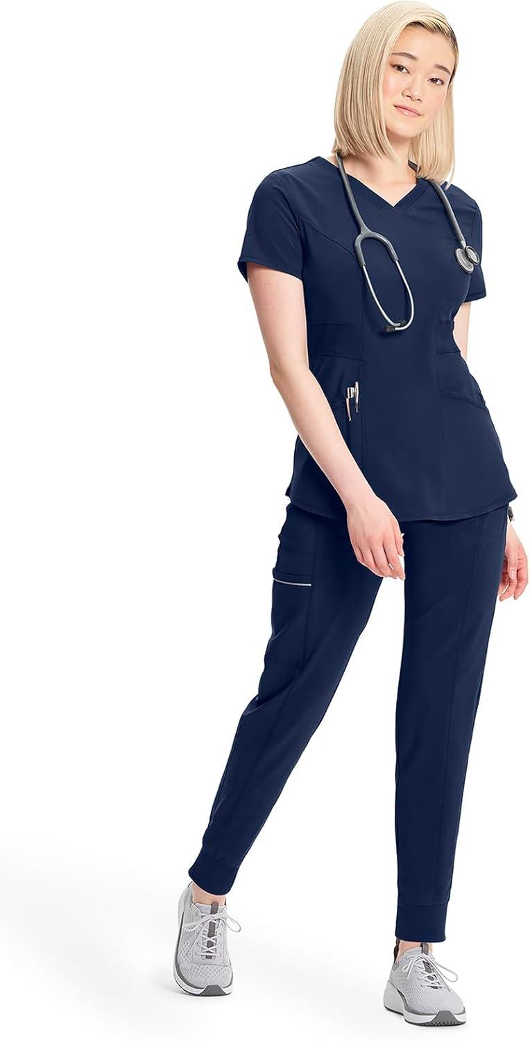 imageInfinity Cherokee VNeck Womens Nurse Scrub Top 4Way Stretch Superior Performance and Comfort CK623ANavy