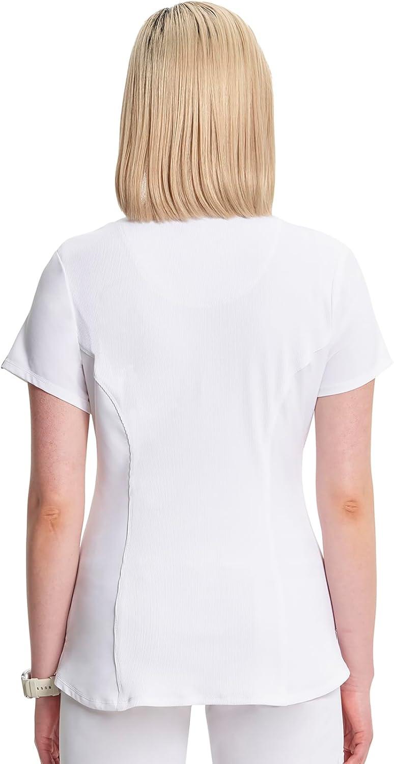 imageInfinity Cherokee VNeck Womens Nurse Scrub Top 4Way Stretch Superior Performance and Comfort CK623AWhite
