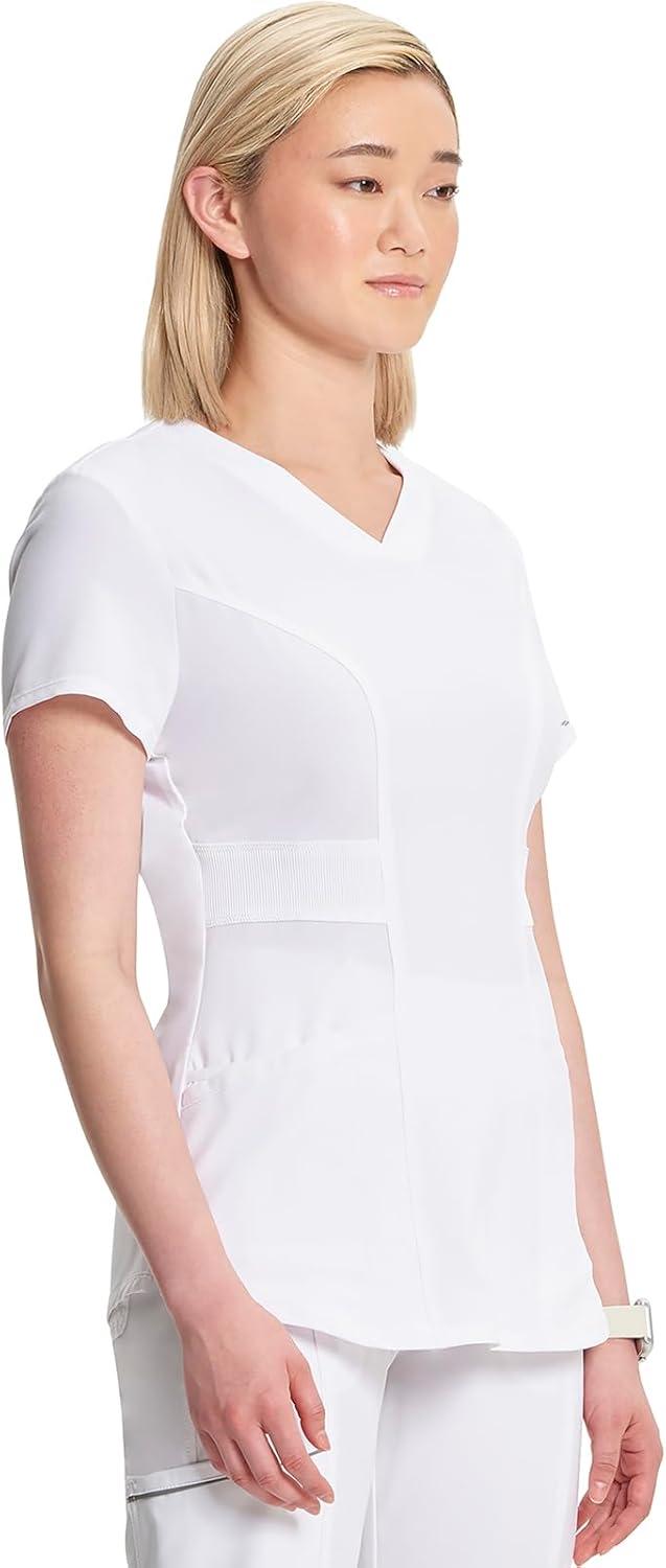 imageInfinity Cherokee VNeck Womens Nurse Scrub Top 4Way Stretch Superior Performance and Comfort CK623AWhite
