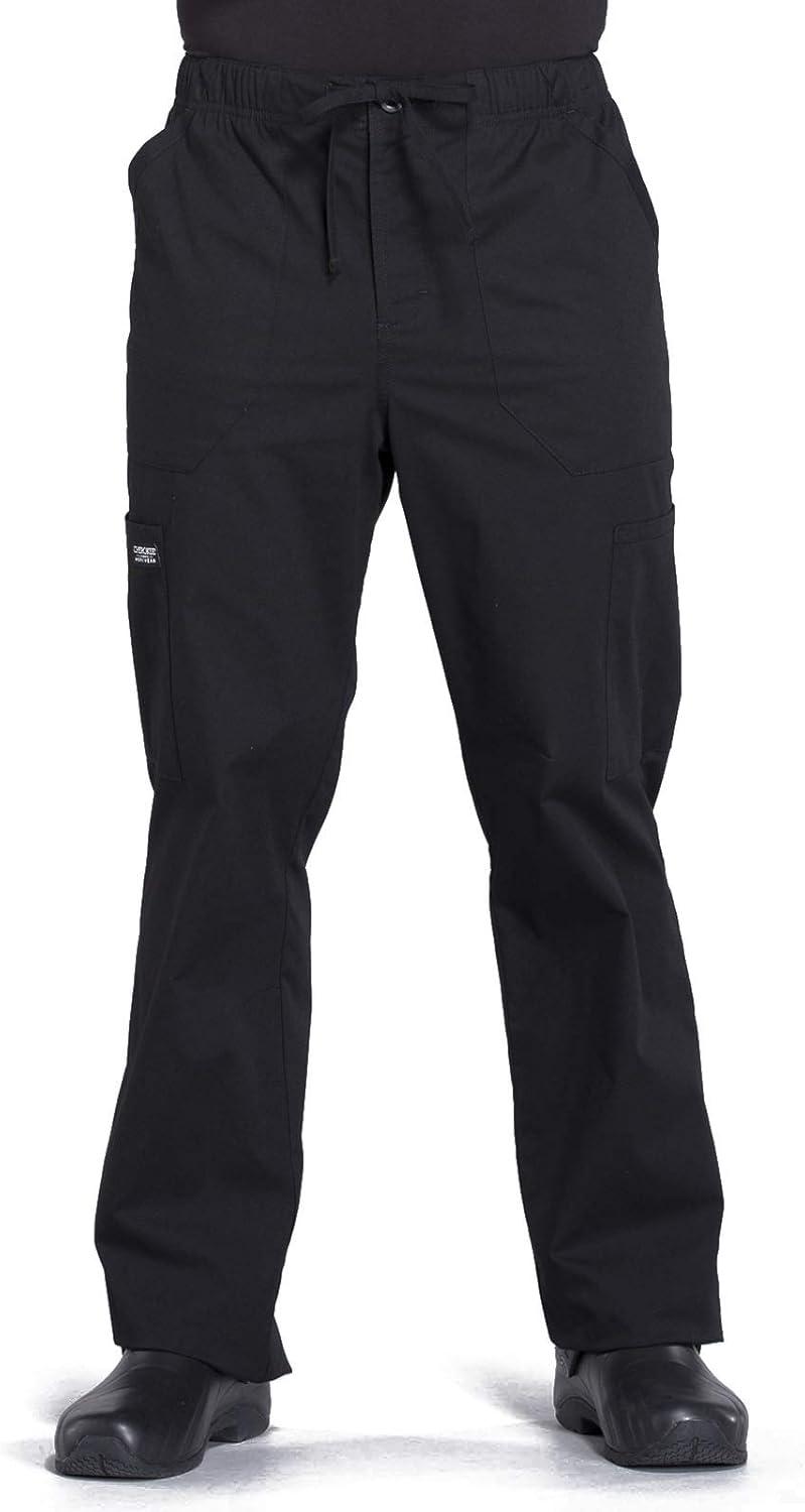 imageMen Scrubs Set Workwear Professionals WW675 Tuckable VNeck Top amp WW190 Tapered Leg Fly Front Cargo Pant Black M TopL Pant