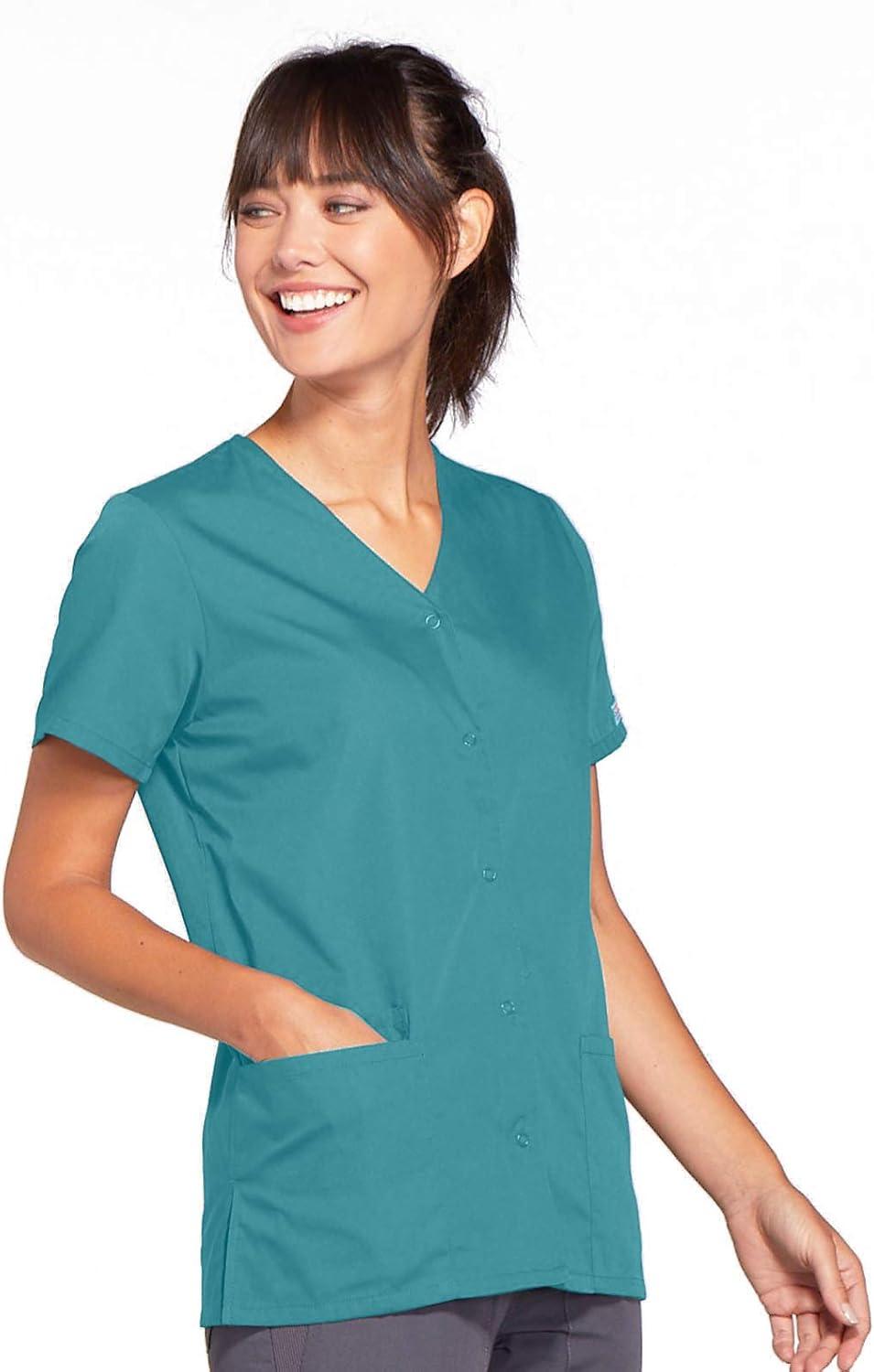 imageScrubs for Women Workwear Originals Snap Front Top 4770Teal Blue