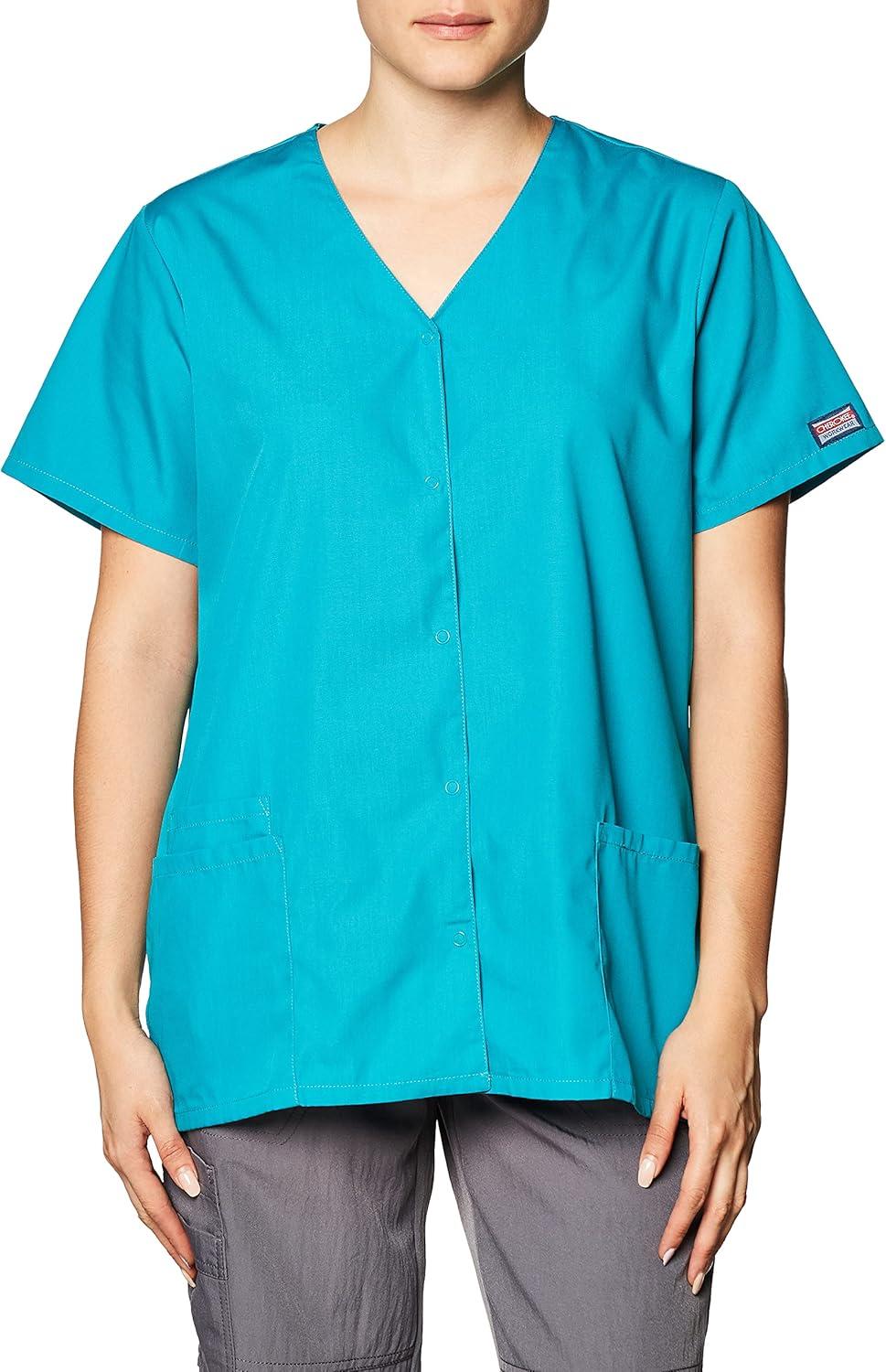 imageScrubs for Women Workwear Originals Snap Front Top 4770Teal Blue