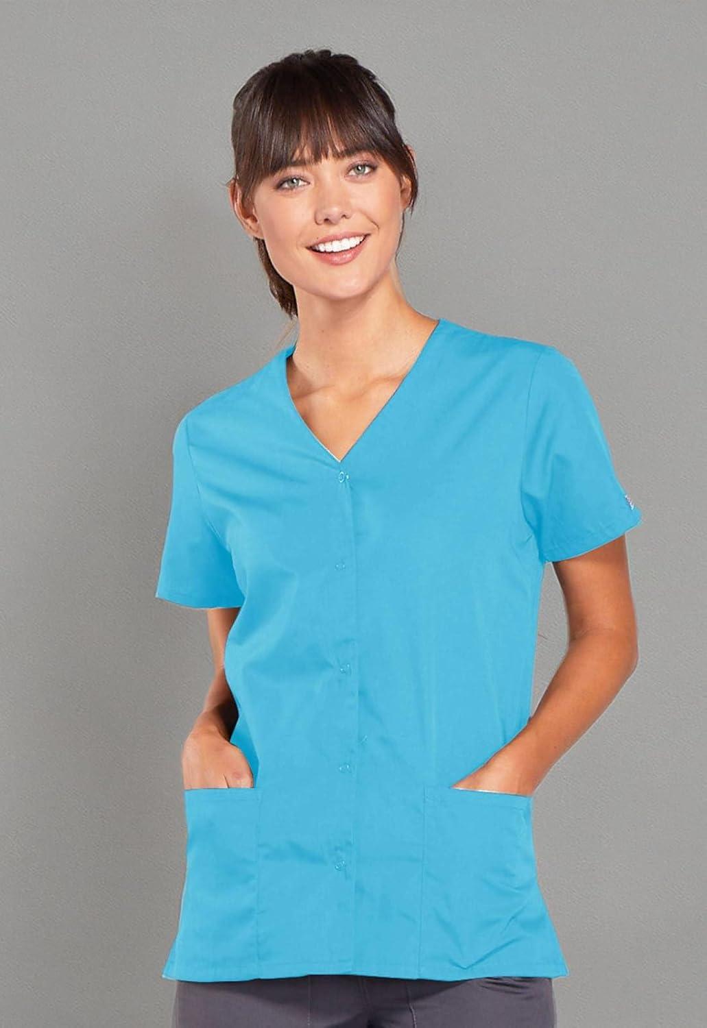 imageScrubs for Women Workwear Originals Snap Front Top 4770Turquoise