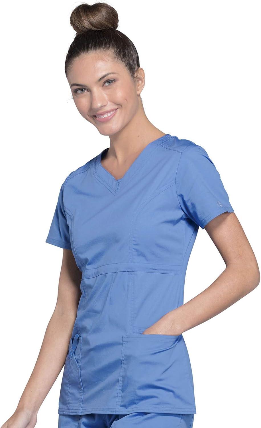 imageWorkwear Core Stretch Women Scrubs Top VNeck 24703Ciel