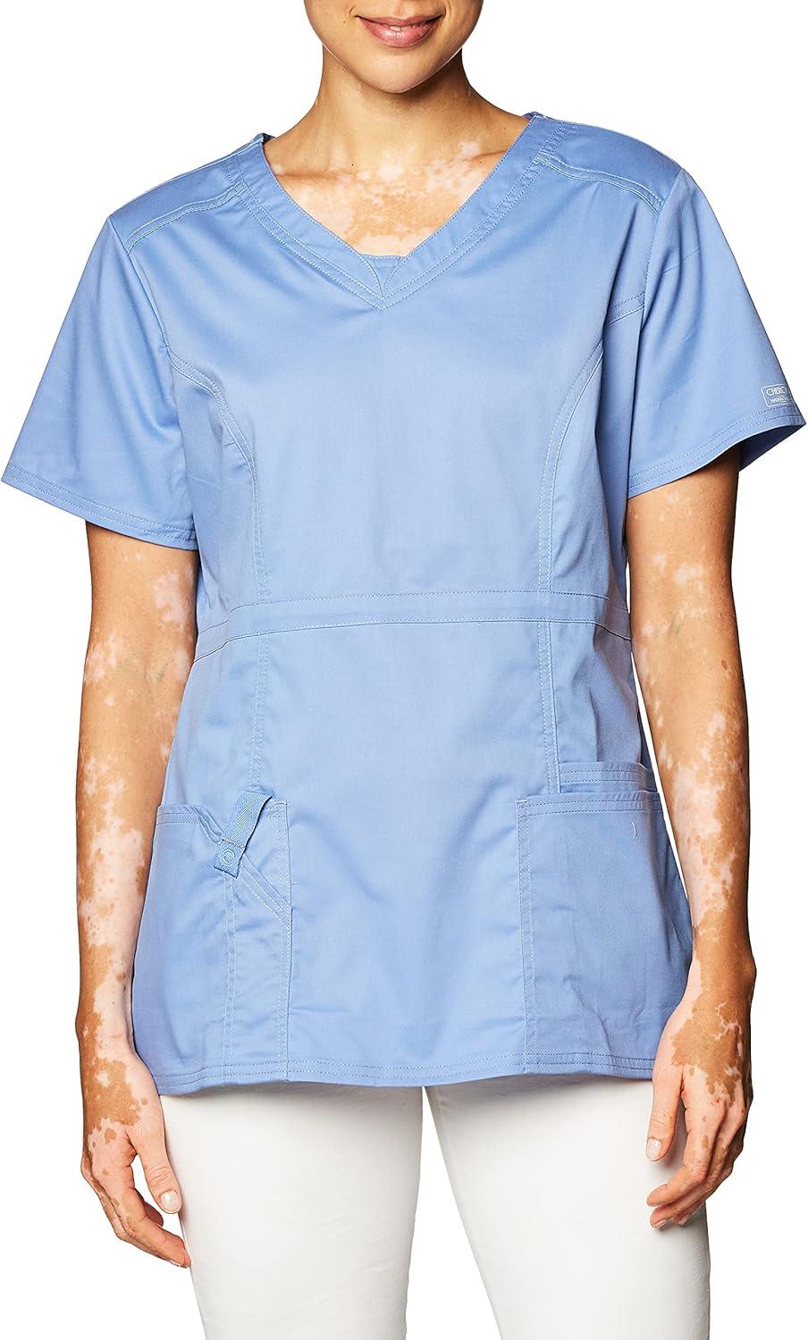 imageWorkwear Core Stretch Women Scrubs Top VNeck 24703Ciel