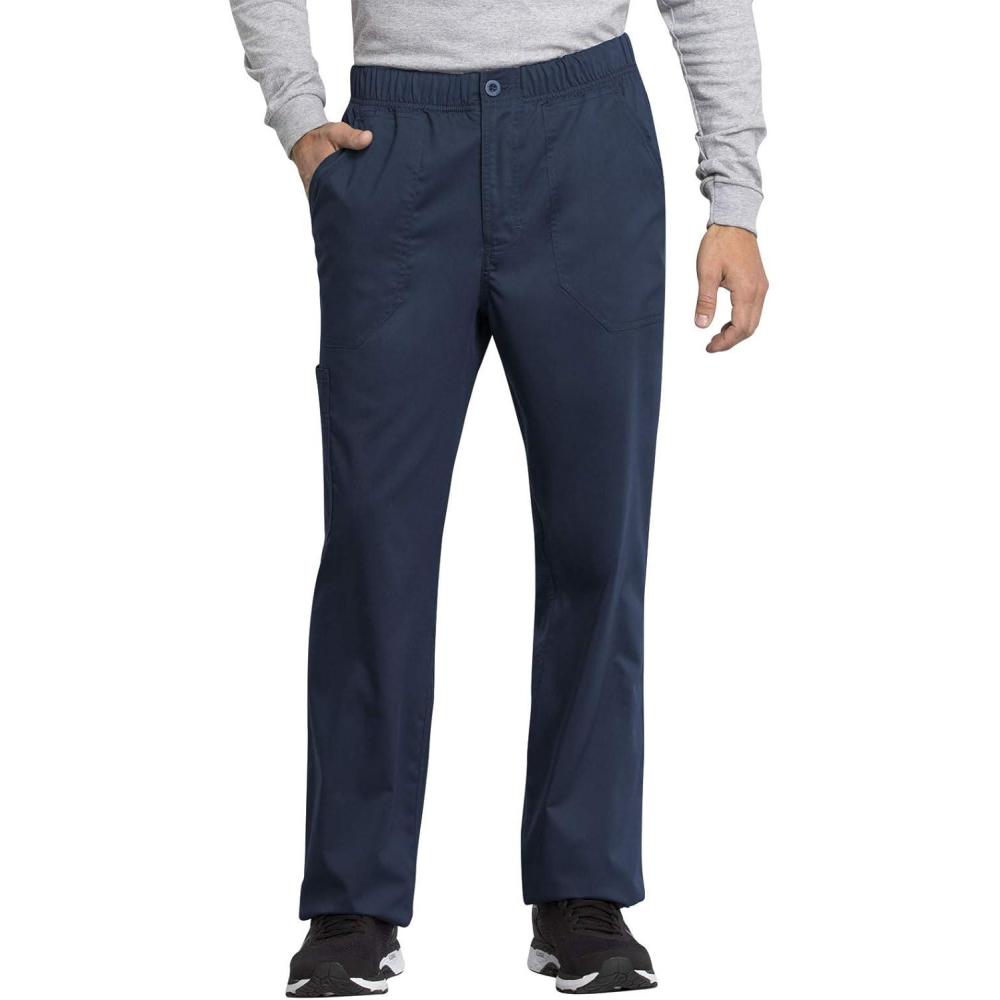 imageCherokee Cargo Scrub Pants for Men with Mid Rise Straight Leg Zip Fly WW250ABNavy