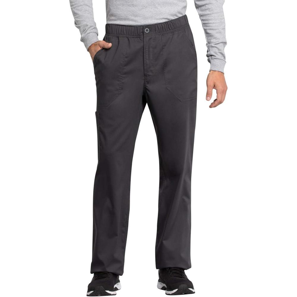 imageCherokee Cargo Scrub Pants for Men with Mid Rise Straight Leg Zip Fly WW250ABPewter