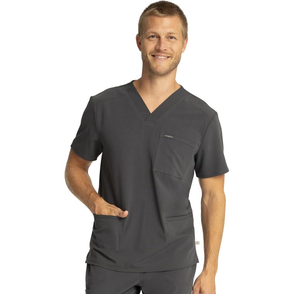 imageCherokee Euphoria Men Scrubs Top VNeck CK888APewter
