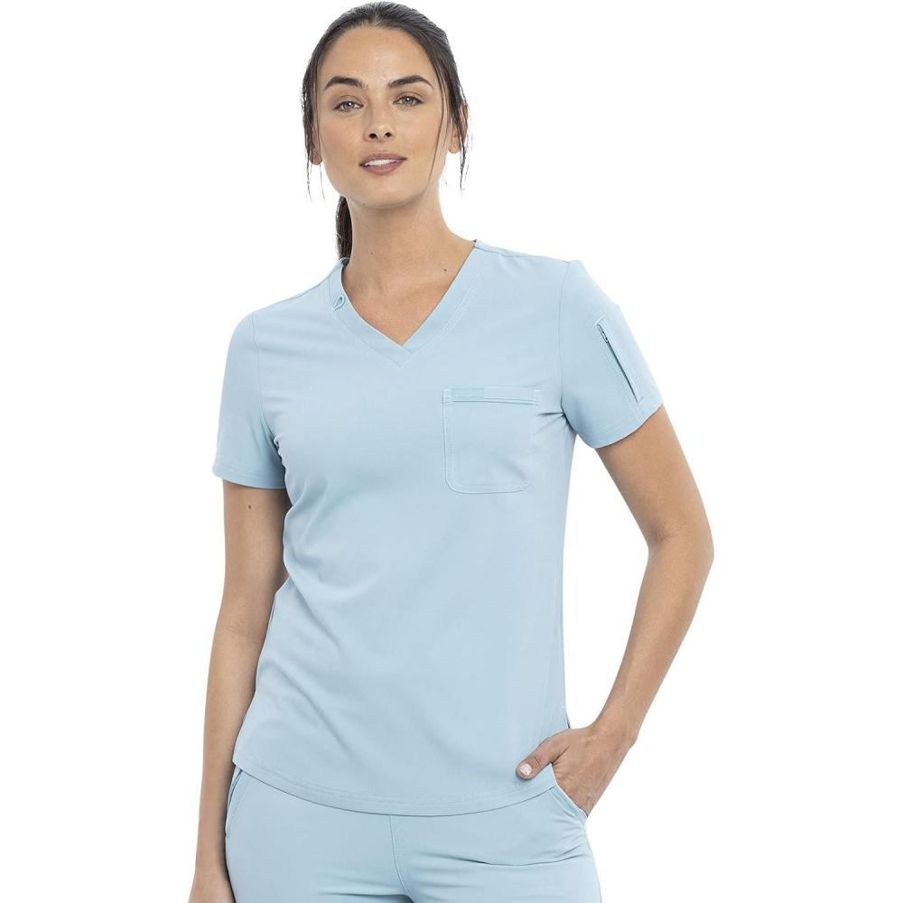 imageCherokee Euphoria Women Scrubs Top Tuckable VNeck CK788AOcean Mineral