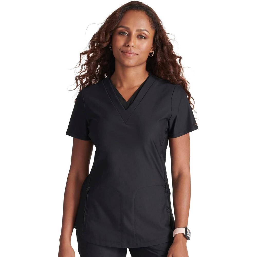 imageCherokee Form Women Scrubs Top V Neck CK843Black