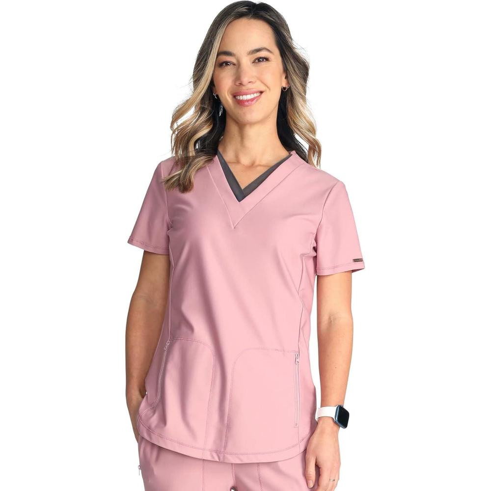 imageCherokee Form Women Scrubs Top V Neck CK843Mauve Orchid