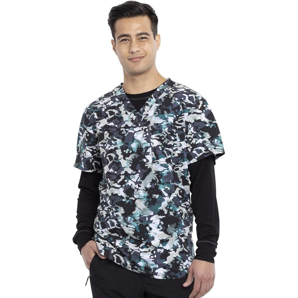 imageCherokee Infinity Men Scrubs Top VNeck CK920Cool Down Camo