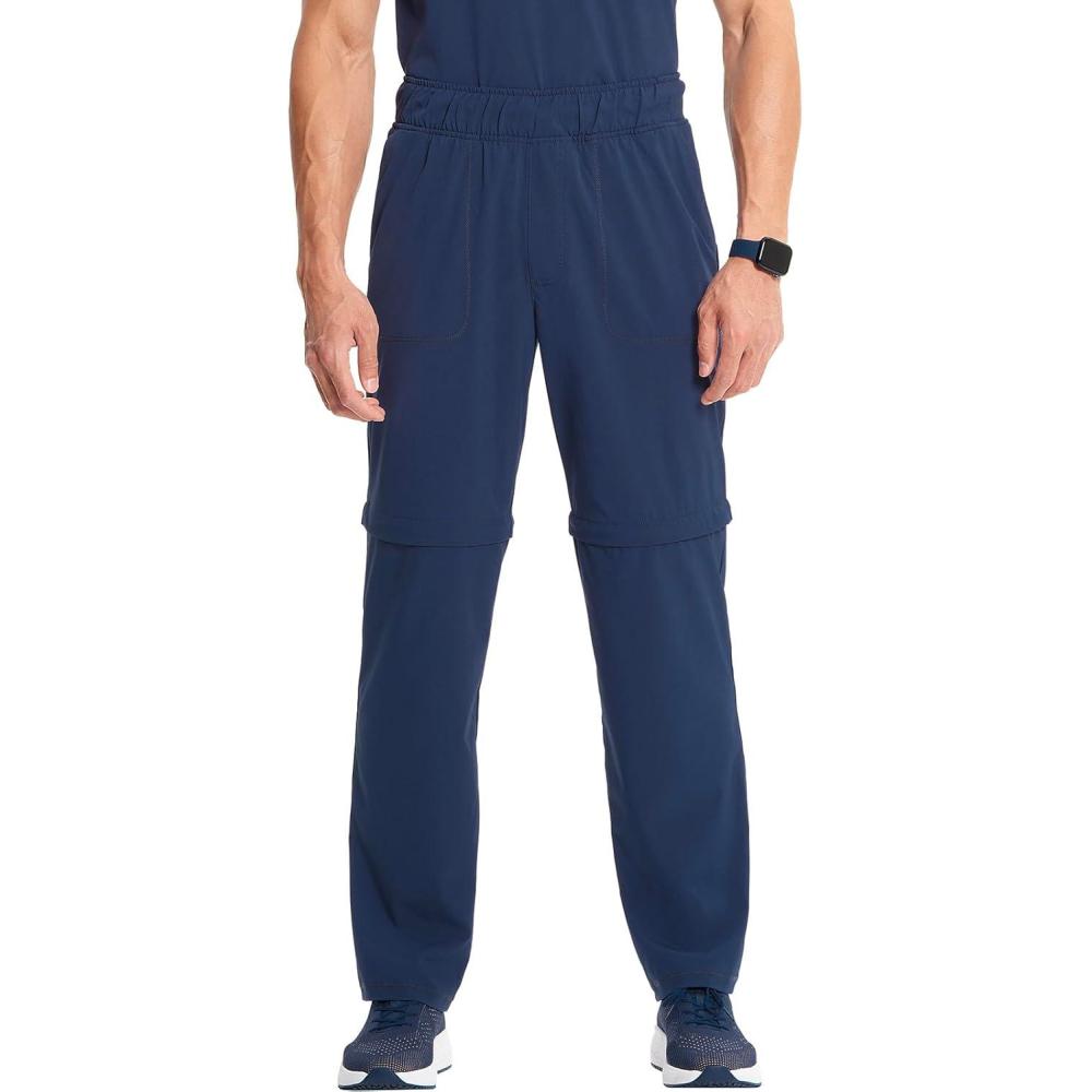 imageCherokee Infinity Mens Mid Rise Straight Leg Convertible Zip Off Shorts DesignPant with 3 Pockets IN202ANavy