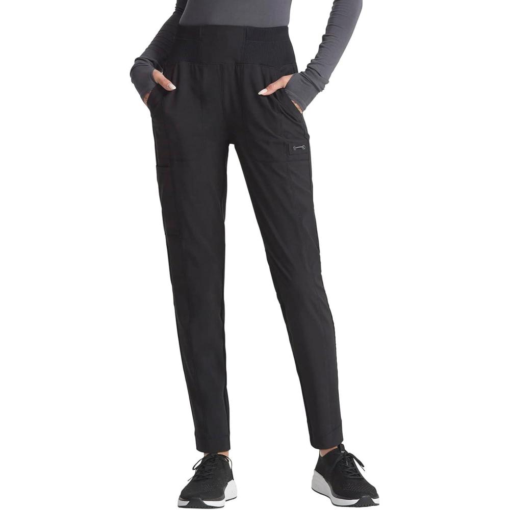 imageCherokee Infinity Womens High Rise Skinny Scrub Pants 5 Pockets Moisture Wicking Easy Care PROTX2 amp 360 Stretch CK067ABlack