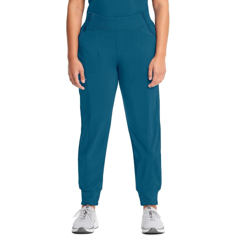 imageCherokee Infinity Womens Scrub Jogger Pants Mid Rise Moisture Wicking WrinkleResistant 360 Stretch 5 Pockets CK110ACaribbean Blue