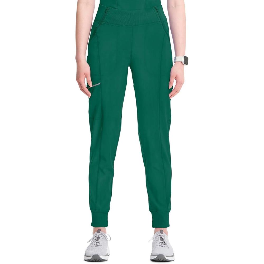 imageCherokee Infinity Womens Scrub Jogger Pants Mid Rise Moisture Wicking WrinkleResistant 360 Stretch 5 Pockets CK110AHunter Green