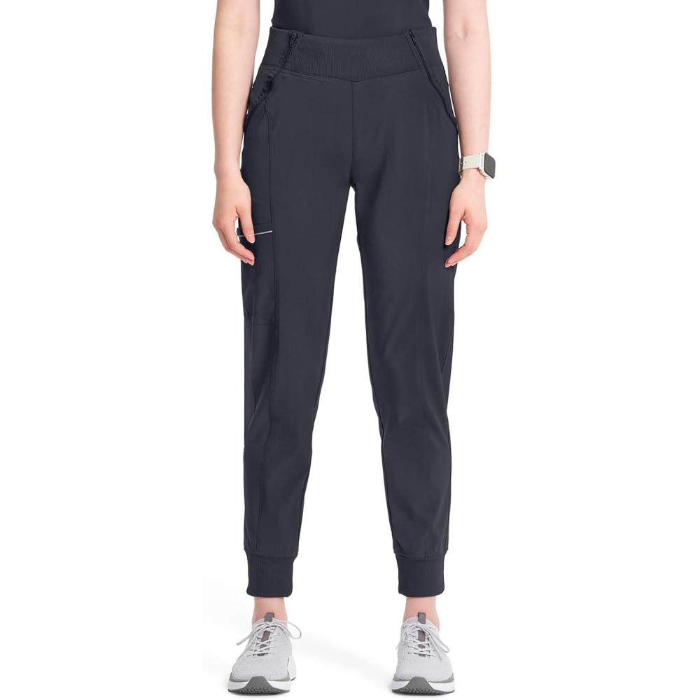 imageCherokee Infinity Womens Scrub Jogger Pants Mid Rise Moisture Wicking WrinkleResistant 360 Stretch 5 Pockets CK110APewter