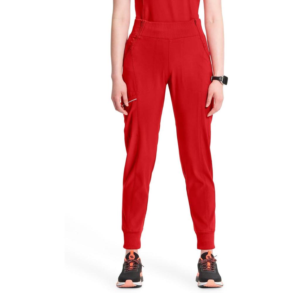imageCherokee Infinity Womens Scrub Jogger Pants Mid Rise Moisture Wicking WrinkleResistant 360 Stretch 5 Pockets CK110ARed