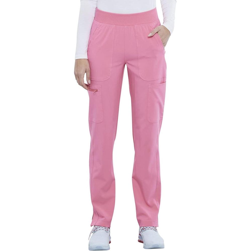 imageCherokee Infinity Womens Scrub Pant Mid Rise Tapered Leg Pullon Bottom with Moisture Wicking amp 360 Stretch Fabric CK065AMiami Pink