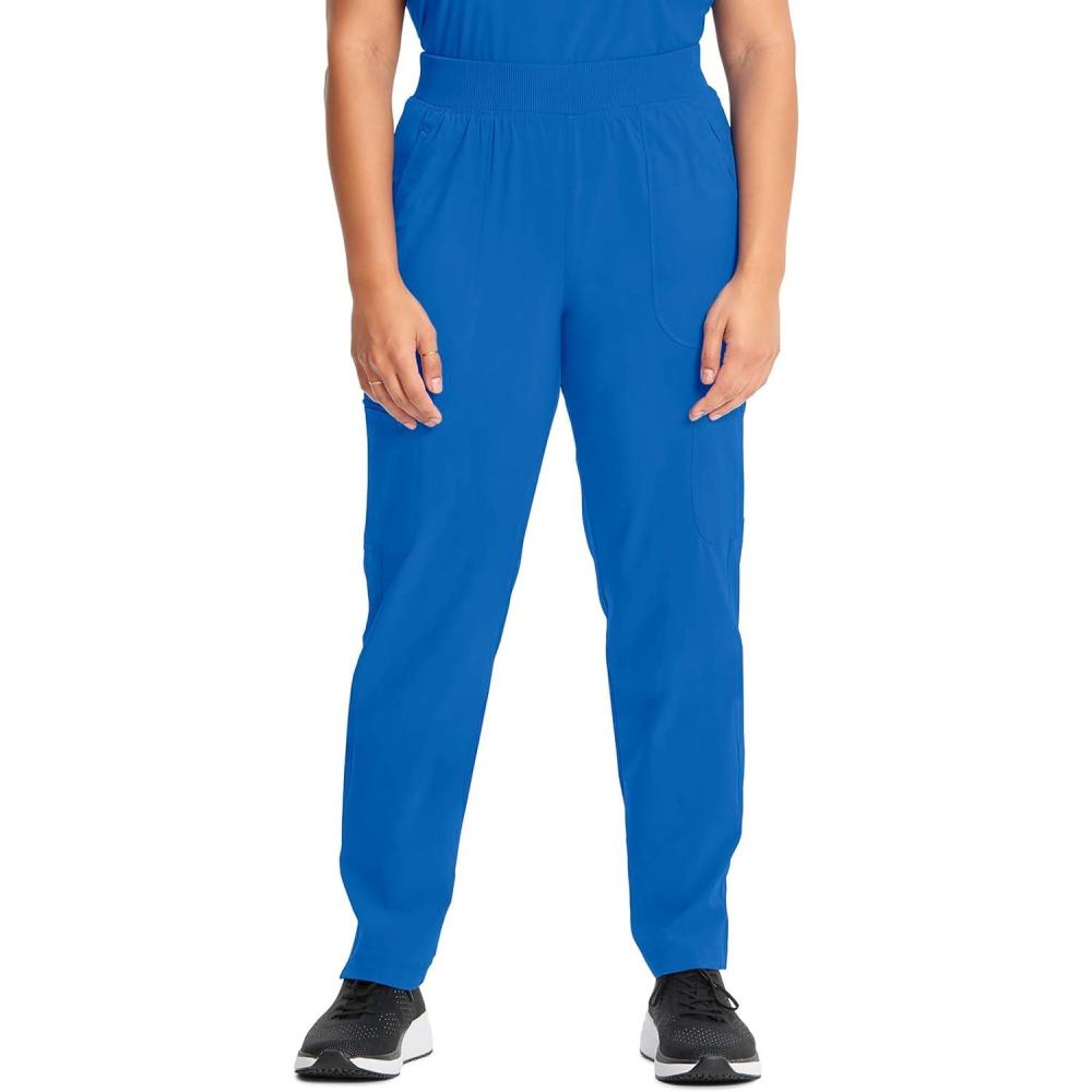 imageCherokee Infinity Womens Scrub Pant Mid Rise Tapered Leg Pullon Bottom with Moisture Wicking amp 360 Stretch Fabric CK065ARoyal