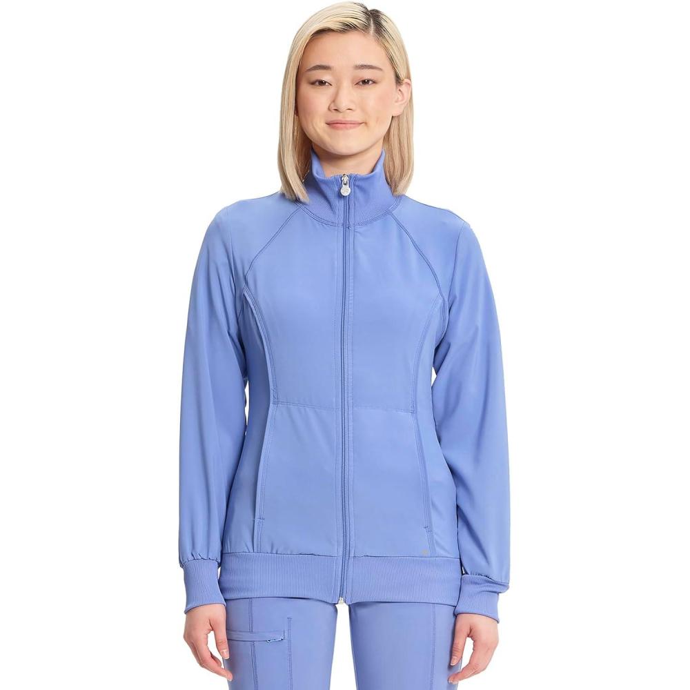 imageCherokee Infinity Womens Zip Front Jacket With 2 Pockets Contemporary Fit Back Shoulder Yokes amp Front Princess Seams 2391ACiel