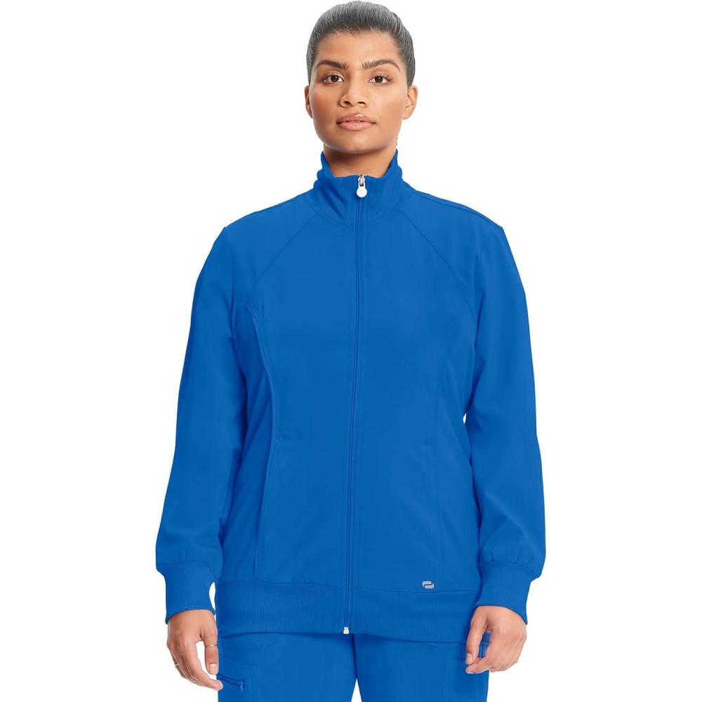 imageCherokee Infinity Womens Zip Front Jacket With 2 Pockets Contemporary Fit Back Shoulder Yokes amp Front Princess Seams 2391ARoyal