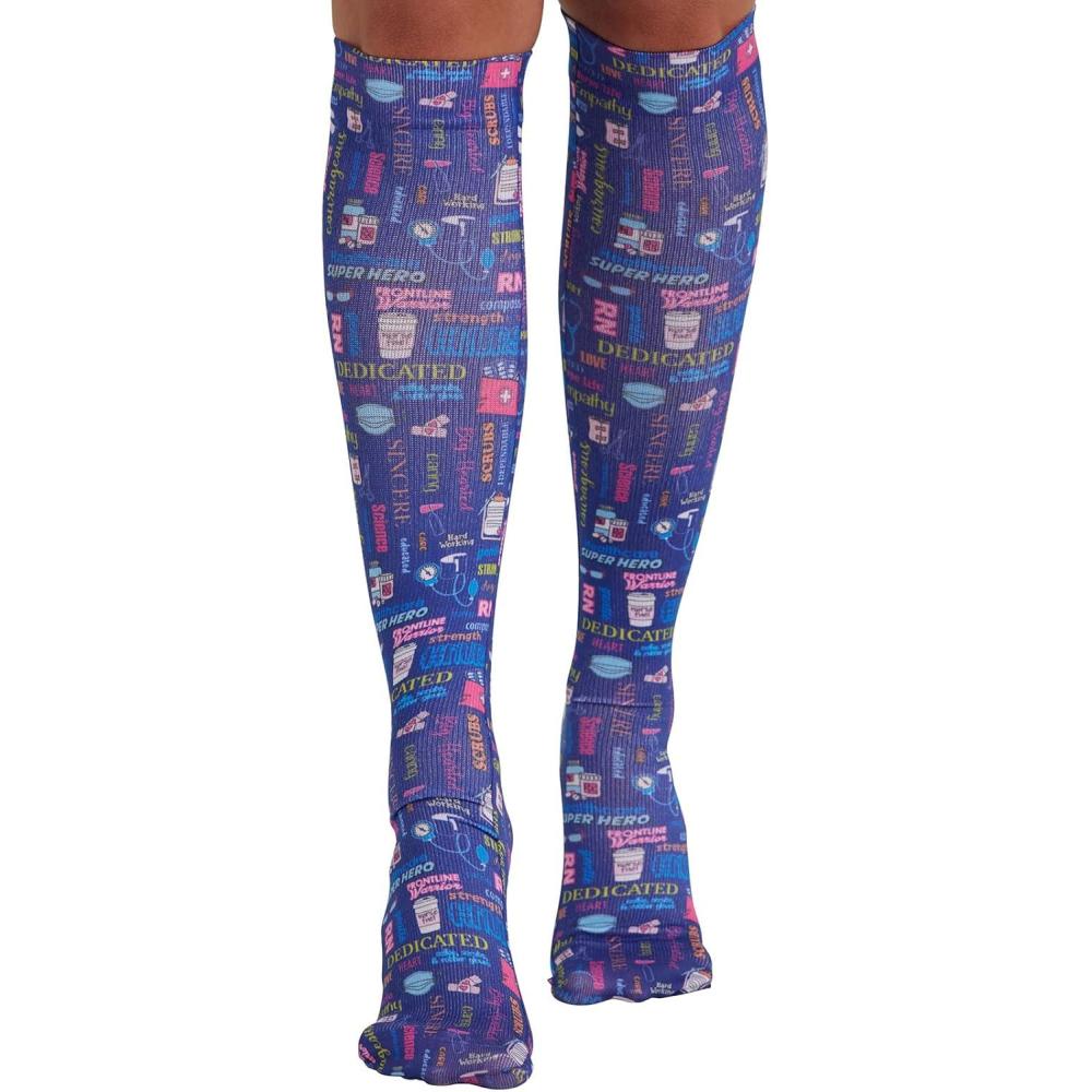 imageCherokee Knee High Compression Socks 815 mmHg Lightweight Printed Support Stockings 1 Pair COMFORTSUPPORTScrub Love