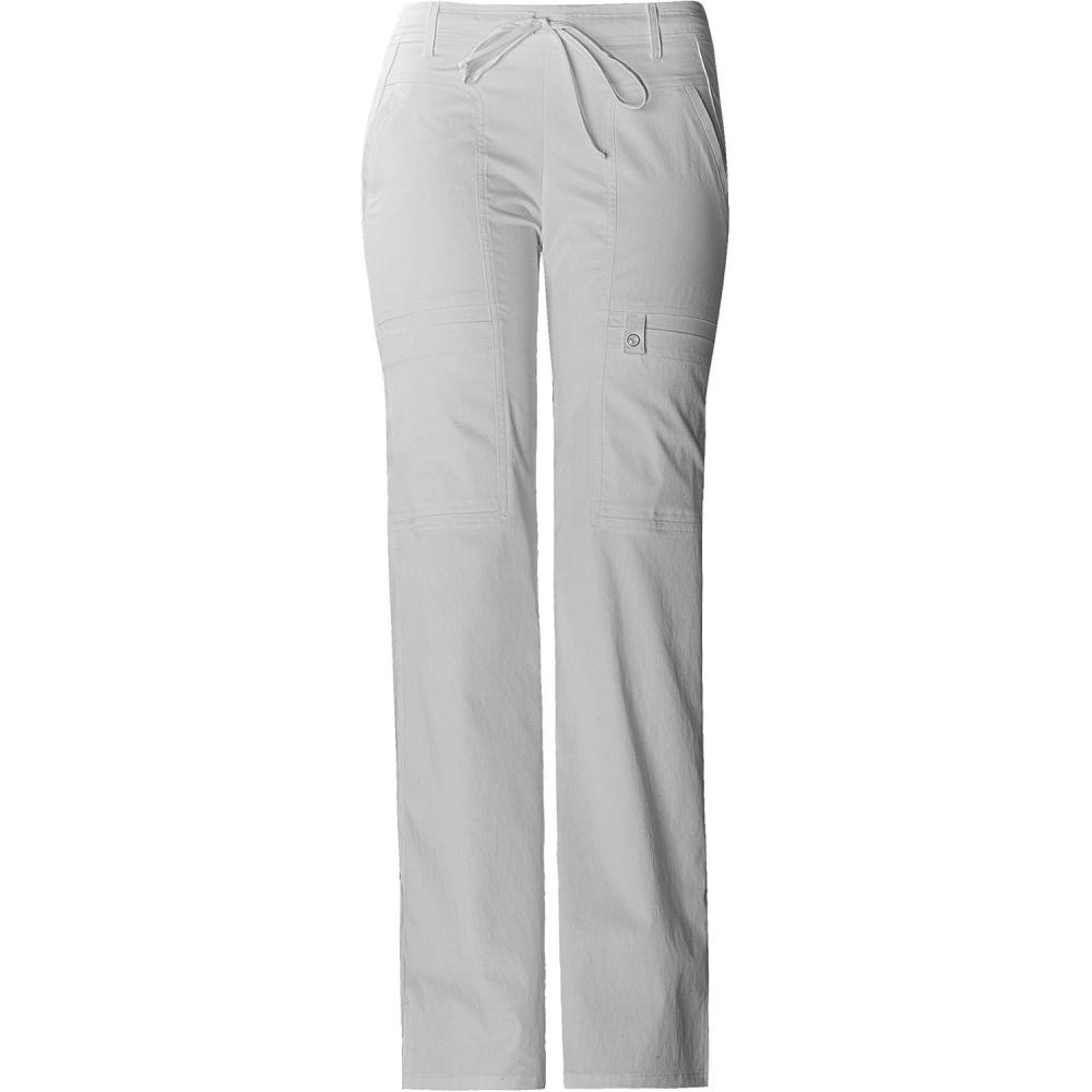 imageCherokee Luxe Women Scrubs Pant Low Rise Flare Leg Drawstring Cargo 21100White