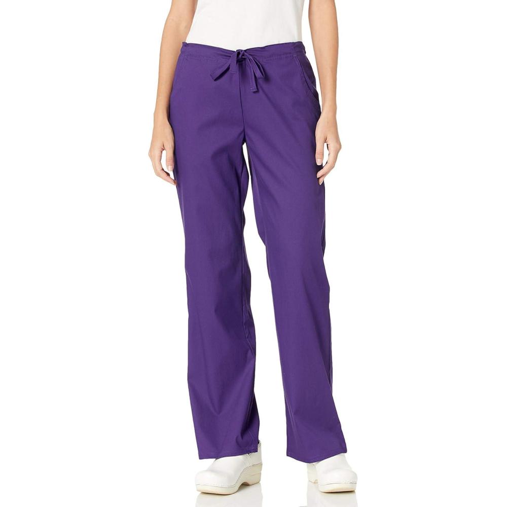 imageCherokee Luxe Women Scrubs Pant Low Rise Straight Leg Drawstring 1066Grape
