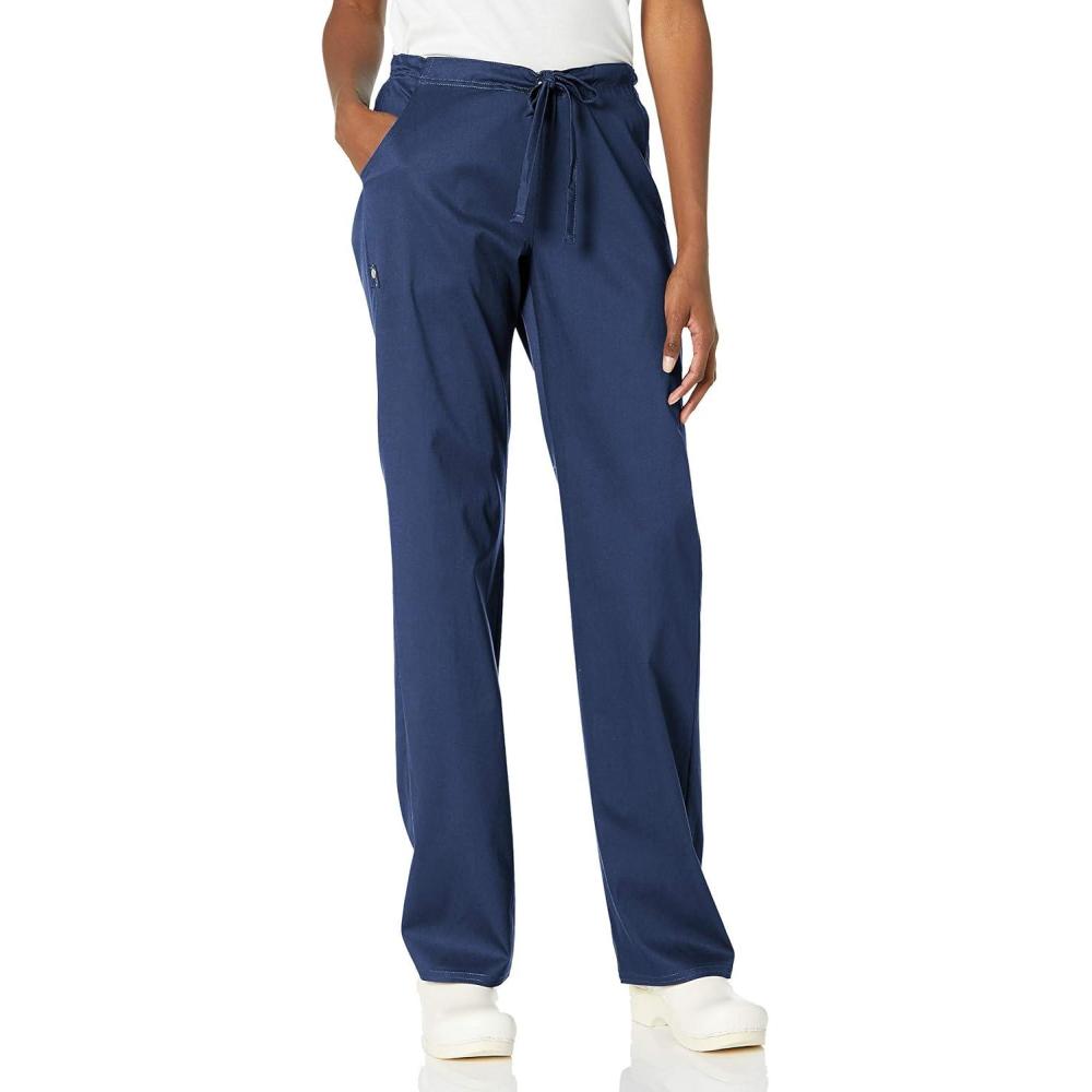 imageCherokee Luxe Women Scrubs Pant Low Rise Straight Leg Drawstring 1066Navy
