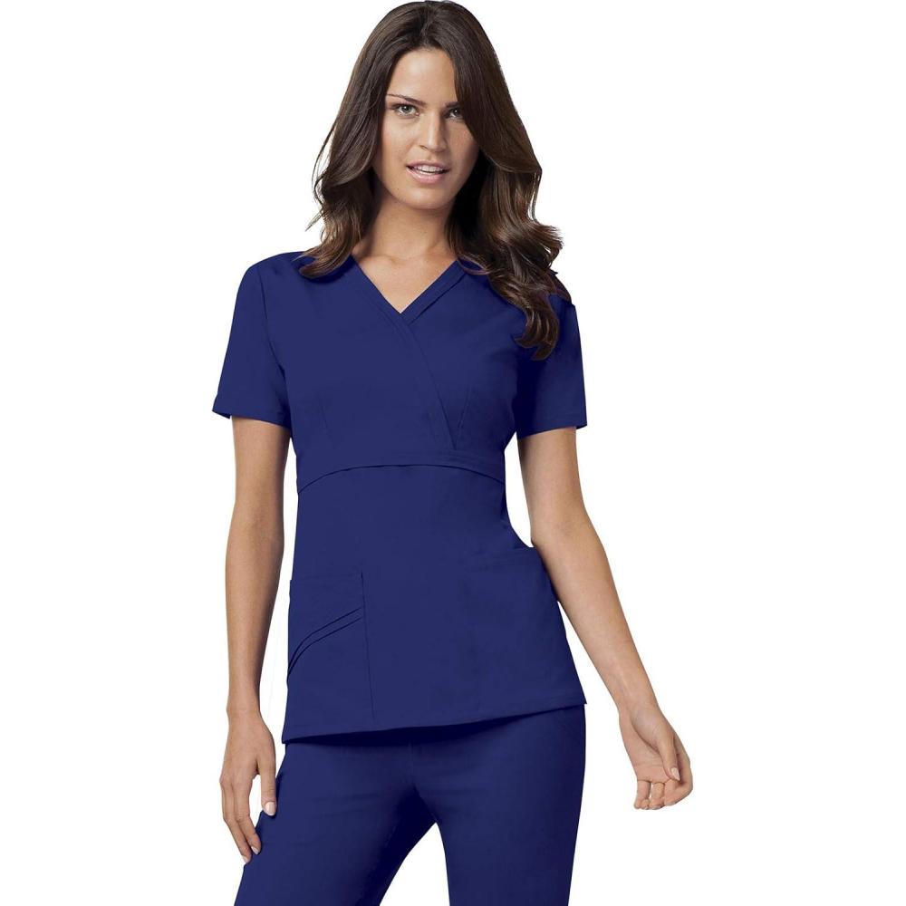 imageCherokee Luxe Women Scrubs Top Mock Wrap 1841Galaxy Blue