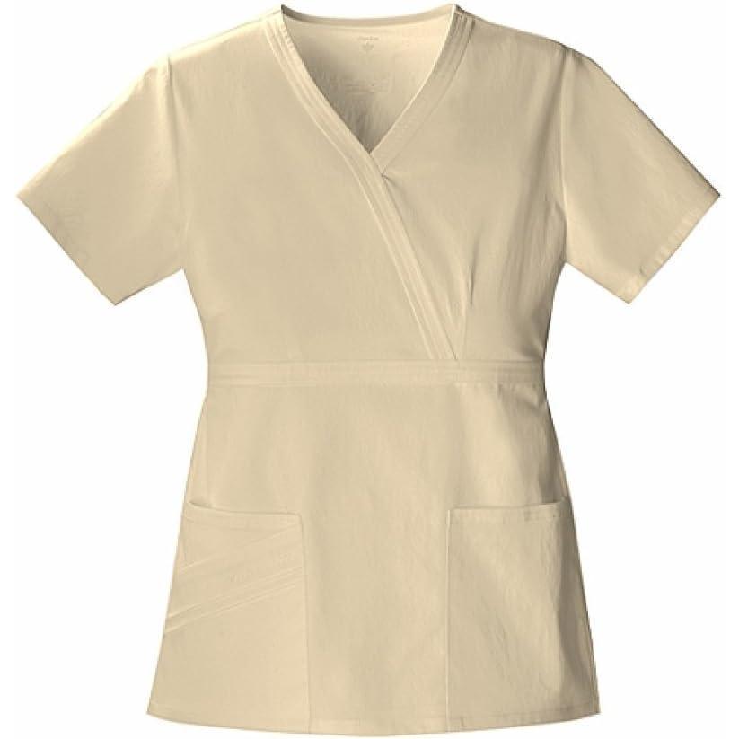 imageCherokee Luxe Women Scrubs Top Mock Wrap 1841Khaki