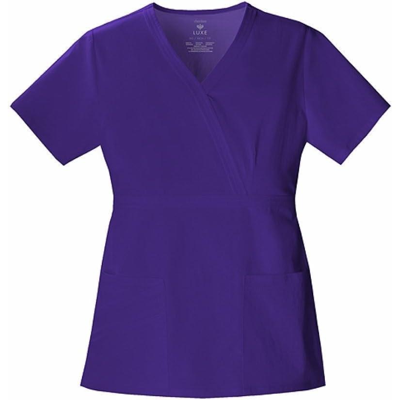 imageCherokee Luxe Women Scrubs Top Mock Wrap 1841Nugrape