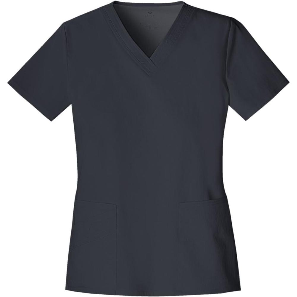 imageCherokee Luxe Women Scrubs Top VNeck 1845Pewter