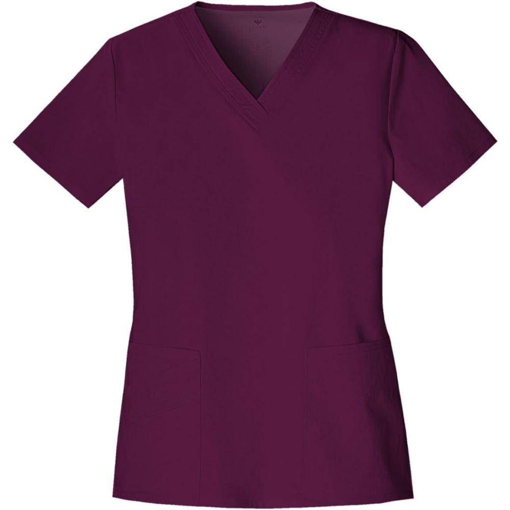imageCherokee Luxe Women Scrubs Top VNeck 1845Wine
