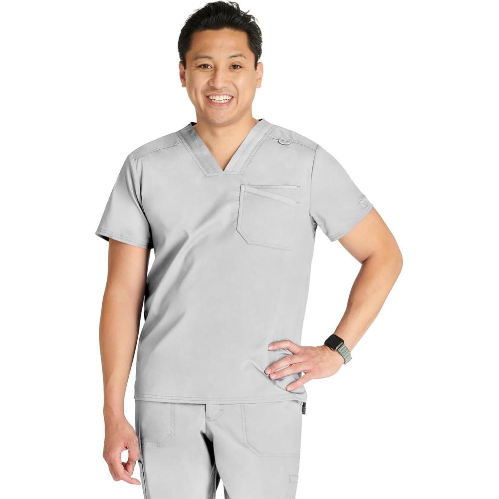 imageCherokee Men Scrubs Top Workwear Revolution VNeck WW751White