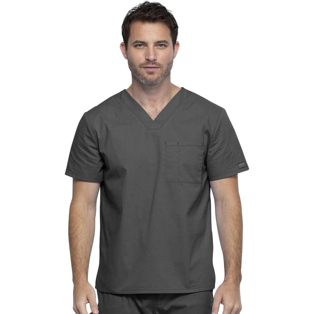 imageCherokee Men amp Women Scrubs Top Workwear Professionals Tuckable VNeck WW644Pewter