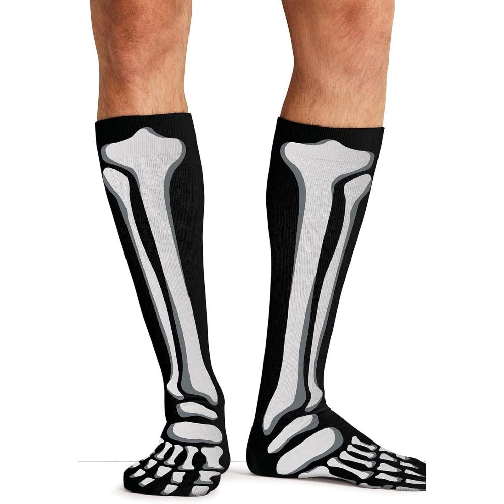 imageCherokee Mens Compression Socks 1015 mmHg Knee High Colorful Print Lightweight 1 Pair Pack MPRINTSUPPORTBad to the Bone