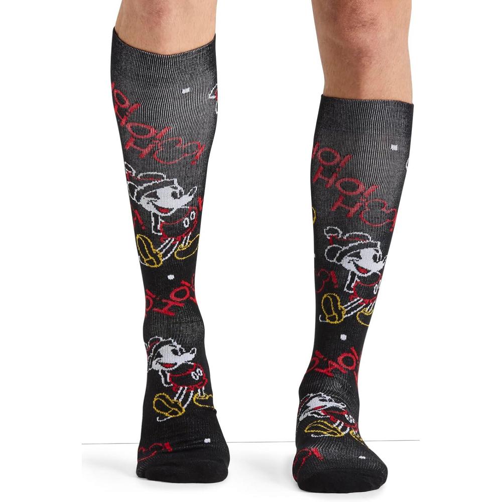 imageCherokee Mens Compression Socks 1015 mmHg Knee High Colorful Print Lightweight 1 Pair Pack MPRINTSUPPORTNeon Feet